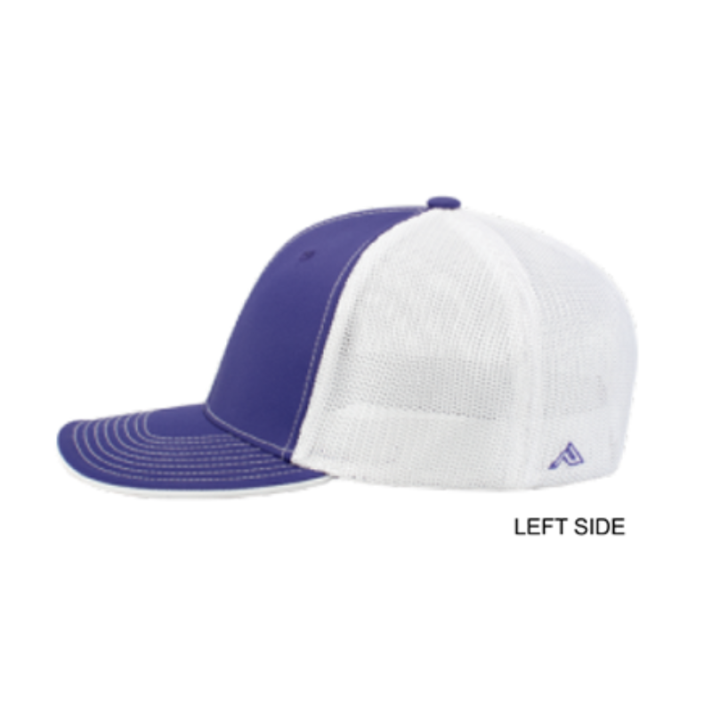 Purple/White Mesh Fitted Structured Trucker Cap